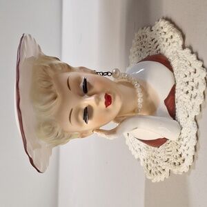 Vintage MCM Napco Lady Head Vase A5046 4 1/2" Tall